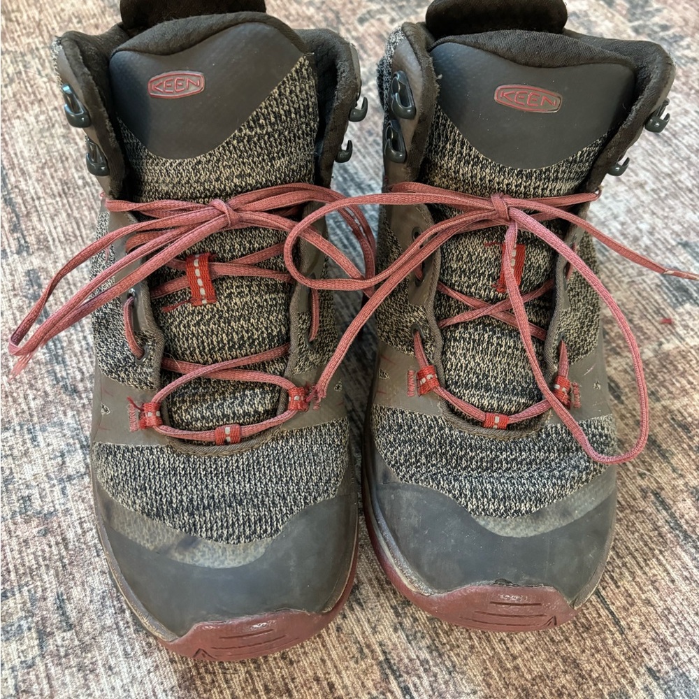 Keen Charcoal and Burgundy Hiking Boots